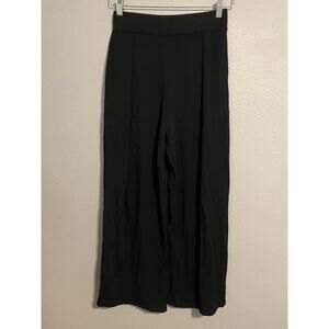 Corinne Womens Palazzo Pants XS Black Wide Leg Pleated Stretch Pull On Lagenlook